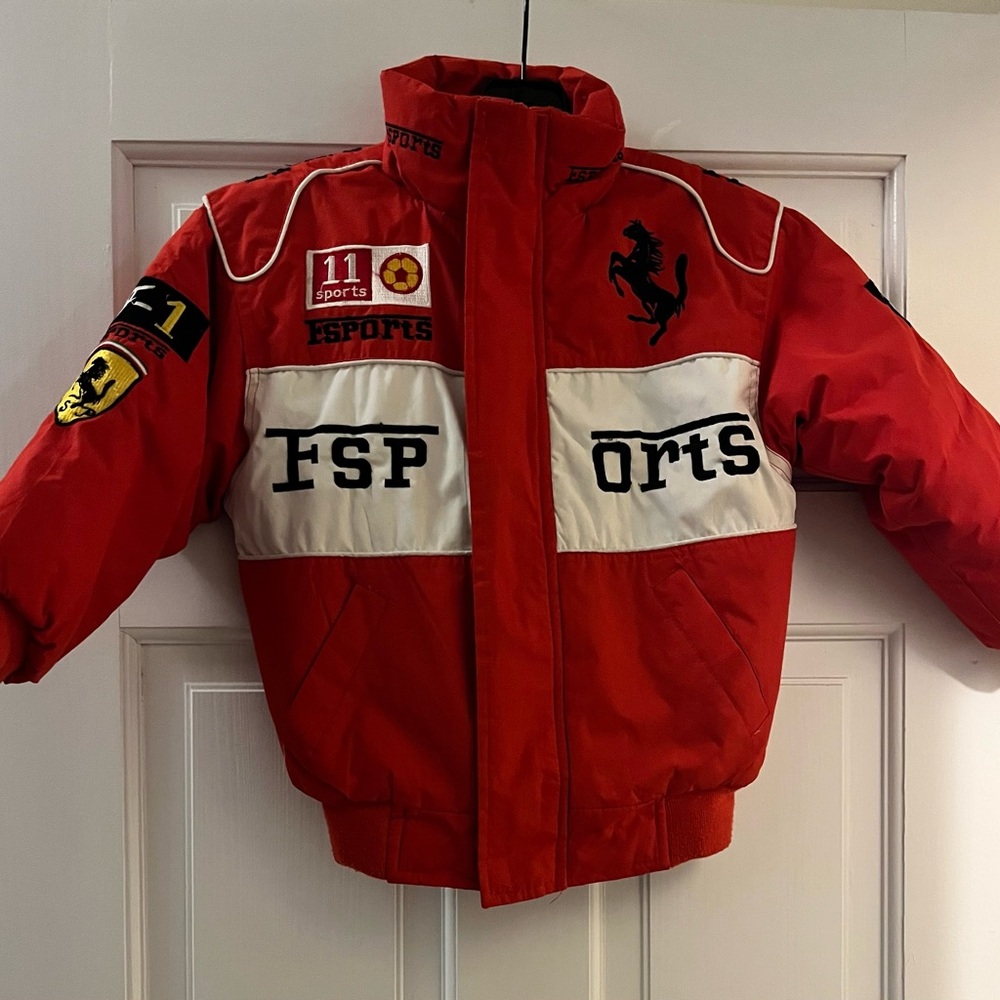 Ferrari Red and White Racing Jacket